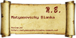 Matyasovszky Bianka névjegykártya